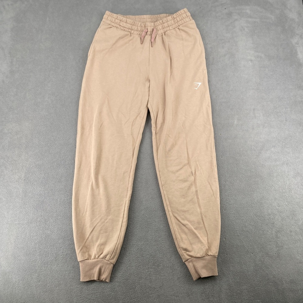 Gymshark Womens Tan French Terry Joggers Sweatpants GLJG4649-WTP Small